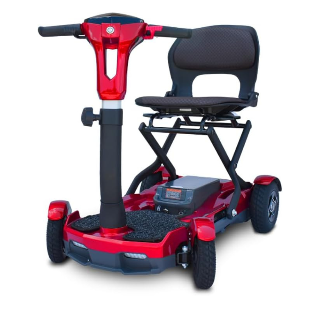 EV Rider TEQNO S26 Auto Folding Portable Lightweight 4-Wheel Mobility Scooter with Laser Guide Lights and Key Fob - Senior.com Scooters
